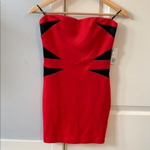 Red Black Mini Dress